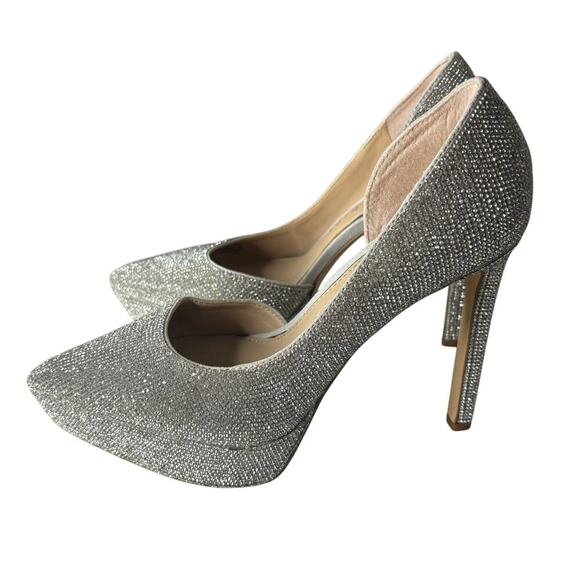 Gianni Bini Rhinestone Pumps Silver Size 8.5 - Picture 1 of 5